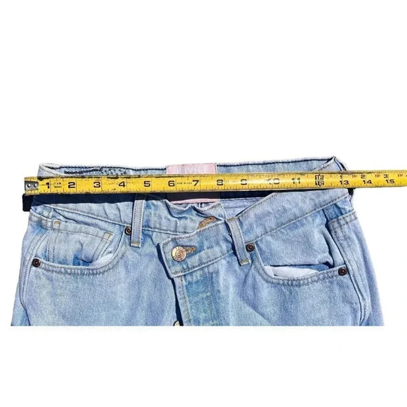 Revice 90s Baby Crossover Asymmetrical Button Fly Light Wash Straight Leg 27 - Picture 7 of 9